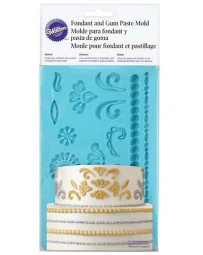 Damask Silicone Gumpaste and Fondant Mould - Click Image to Close